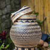 natural fiber basket cesto tampa organizador fibra natural aruma colorido arte baniwa cestaria indigena