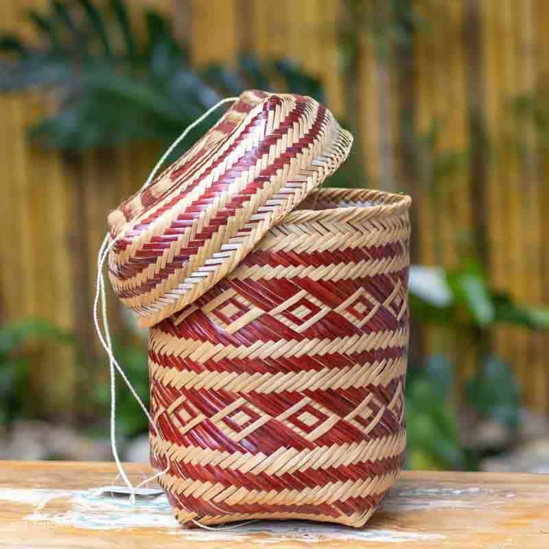 organizing basket cesto organizador urutu fibra natural aruma arte baniwa cestaria indigena vermelho pequeno