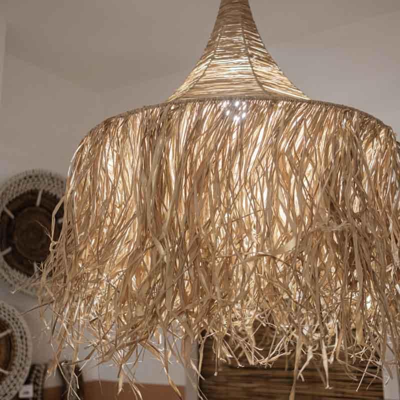 Luminária Artesanal Pendente de Palha Balinesa – Arte & Sintonia