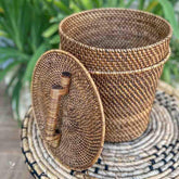 storage organization handmade round natural fiber wicker laundry basket cesta organizadora fibra natural