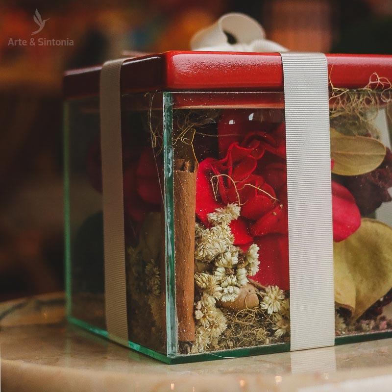 caixa de vidro potpourri box aromatica aroma apple spice anti maçã verde cedro decor decoração