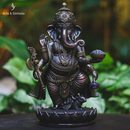 escultura estatua divindade hindu ganesa ganesh resina veronese design home decor decoracao hindu zen hinduísmo sabedoria artesintonia 1