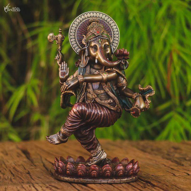 arte hindu home decoration deus indiano lord ganesha dancando pintura metalizada