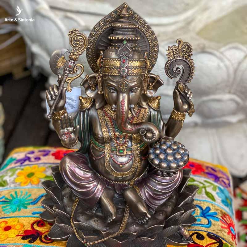 Escultura Hindu Ganesha 25cm - Arte &amp; Sintonia Ganesh, Hindus, Resina, Veronese, Zen