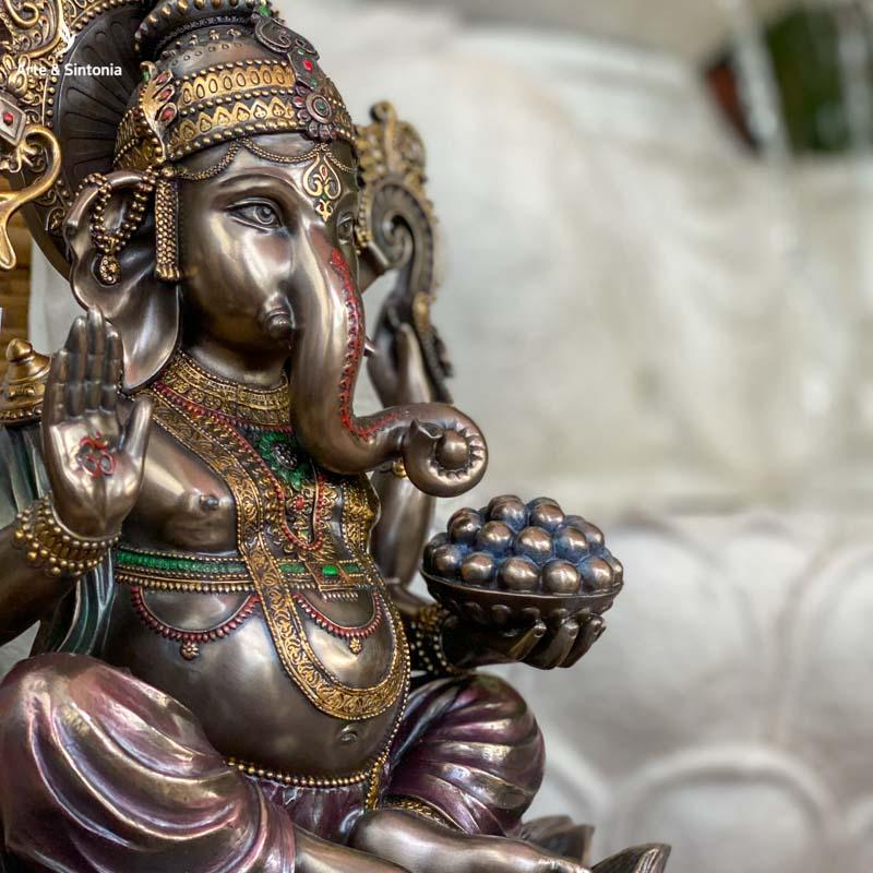 Escultura Hindu Ganesha 25cm - Arte &amp; Sintonia Ganesh, Hindus, Resina, Veronese, Zen