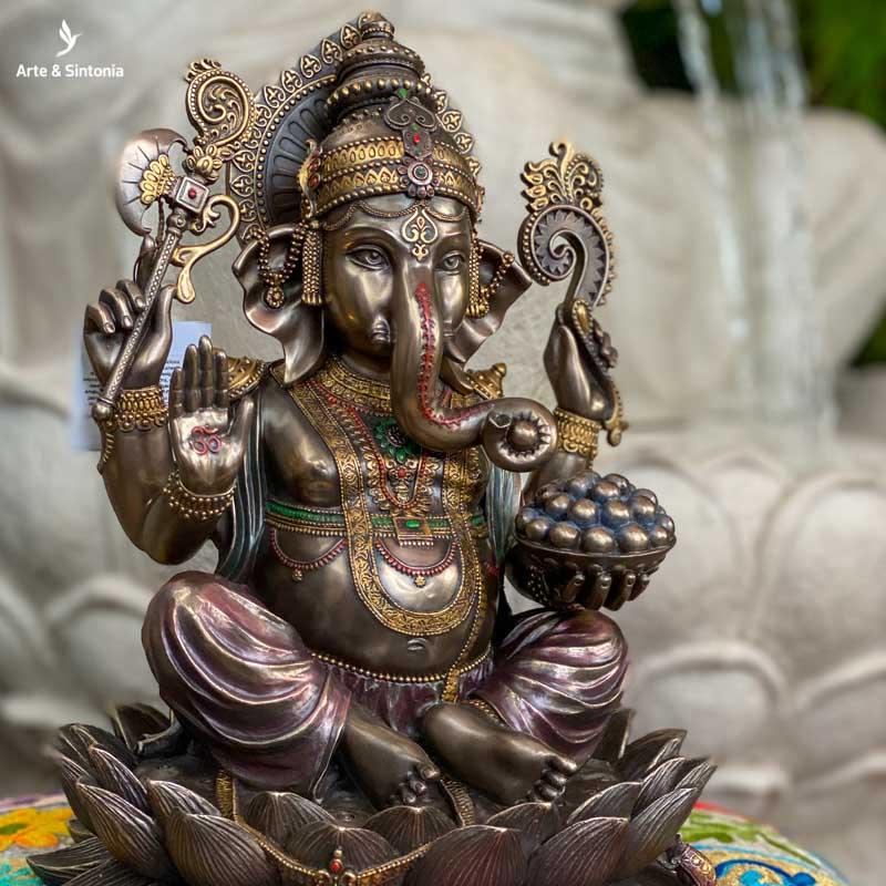 Escultura Hindu Ganesha 25cm - Arte &amp; Sintonia Ganesh, Hindus, Resina, Veronese, Zen