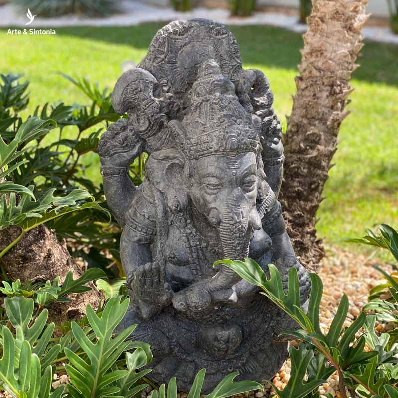 escultura para jardim ganesh em cimento bali decoracao hindu divindade garden decoration artesintonia 2
