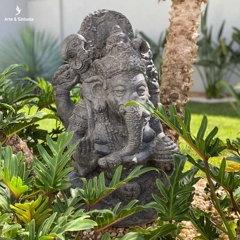 escultura para jardim ganesh em cimento bali decoracao hindu divindade garden decoration artesintonia 1