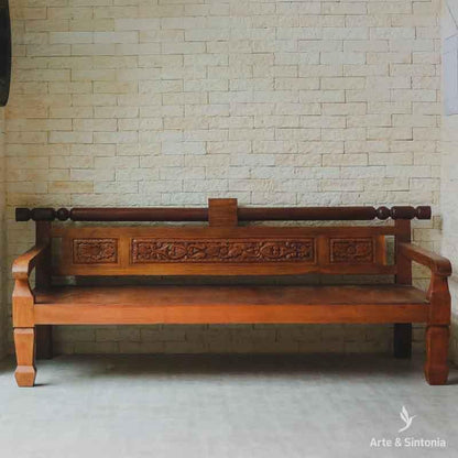 banco daybed oriental balines madeira wooden carved entalhado moveis mobilia movel indonesia artesintonia 1
