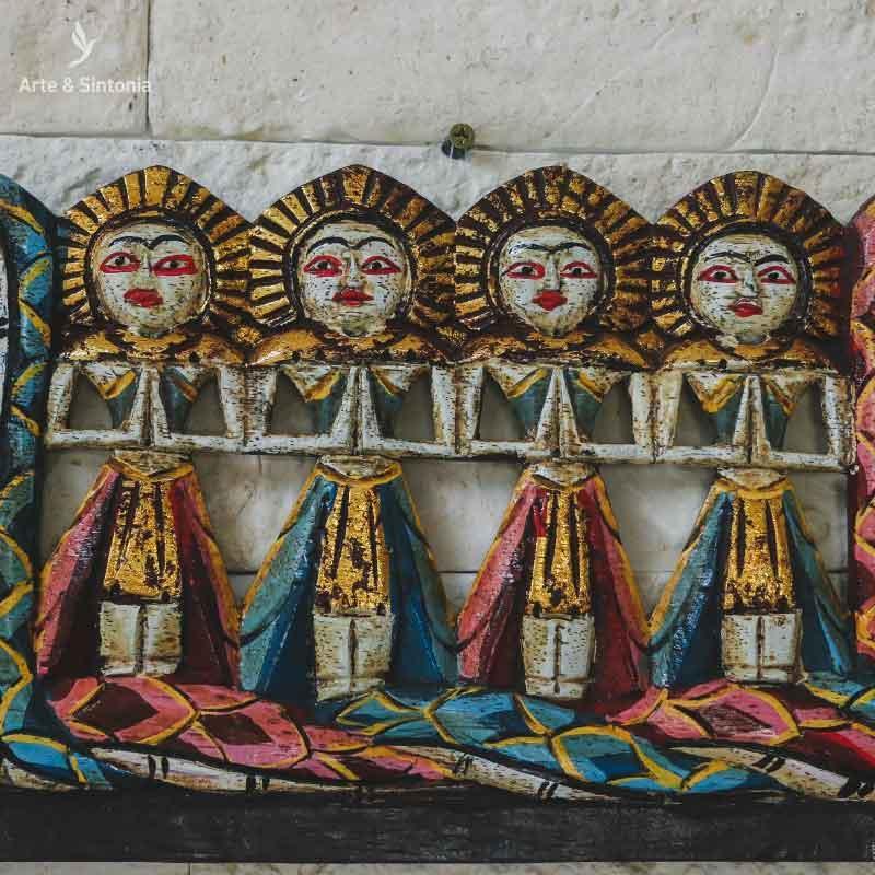 pandil wall hanging panel mulheres bali indonesian art decor dança barong decoração balinesa