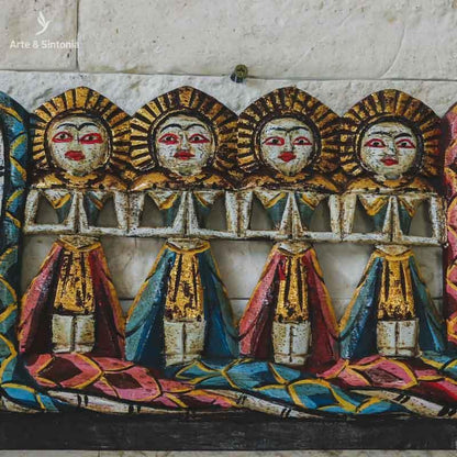 pandil wall hanging panel mulheres bali indonesian art decor dança barong decoração balinesa