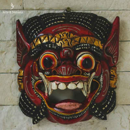 mascara mask balinesa handycraft decoracao objetos decorativos artesintonia etnicos divindades protetor guardiao wood carved entalhado barong 1