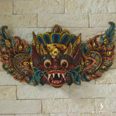 mascara decorativa madeira acacia colecionador rara deus barong protetor colorida bali indonesia artesintonia 1