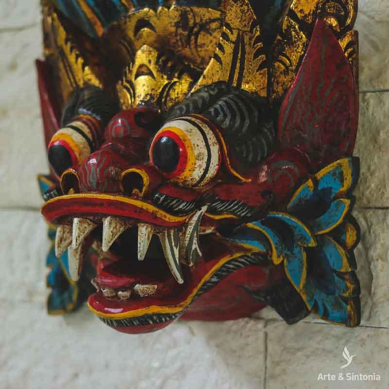mascara mask barong divindade balinesa protetor indonesia decoracao wall paredes decoration objetos artesanais entalhados na madeira artesintonia 3