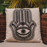 almofada quadrada preta mao fatima colorida home decor decoracao decorativa artesintonia almofada indiana almofadas indiana bordadas