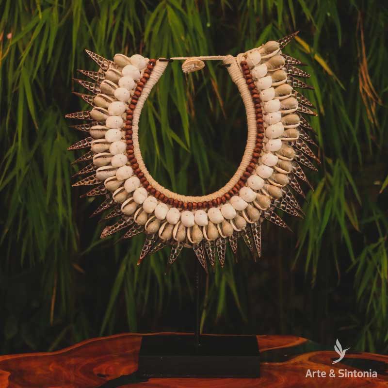 colar de conchas etnicos papua nova guine decoracao sala etnicas etnico objetos decorativos bali home decoration artesintonia 1