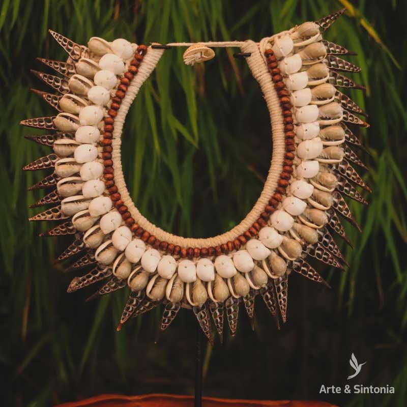 colar de conchas etnicos papua nova guine decoracao sala etnicas etnico objetos decorativos bali home decoration artesintonia 5