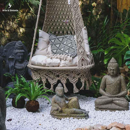 Cadeira Balanço Macramê | Boho - Arte &amp; Sintonia boho, brasil design, cadeira, Decor Home, lancamento, macrame, moveis, Outros Home, poltrona, primavera, Rede de Descanso