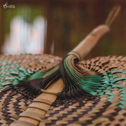 BO10 2 leque fibra natural medio azul artesanal artesanato arte bali indonesia artesintonia 2