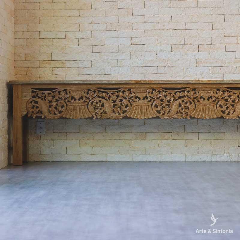 aparador madeira movel mobilia moveis decoracao decoracoes decorativo madeira entalhada entalhes florais balinese artesanato home decoration carved carving wood patina 8