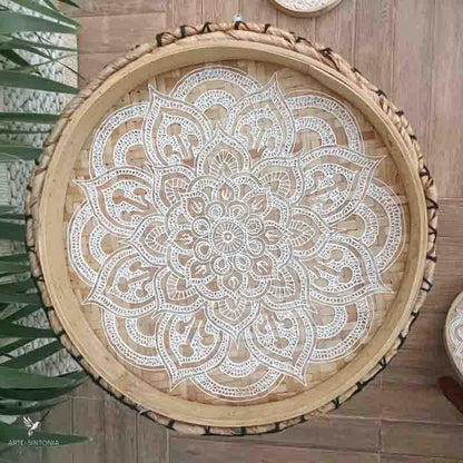 Bandeja de Bambu Mandala - Arte &amp; Sintonia arte balinesa, arte em bambu, arte utilitária, bali 22, Cestaria, facenews