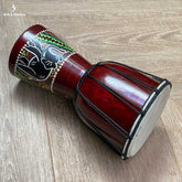 tambor aborigene djembe entalhado madeira pintura colorida feito a mao instrumento balines bali indonesia artesintonia 7