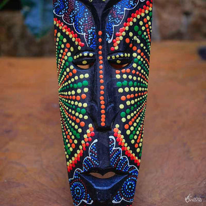 Máscara Lombok Color 50cm - Arte &amp; Sintonia bali22, etnicos all, madeira, mascaras