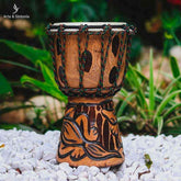 Tambor Djembê em Madeira Entalhada - Arte & Sintonia bali 2021, etnico, etnicos, instrumentos, lote1