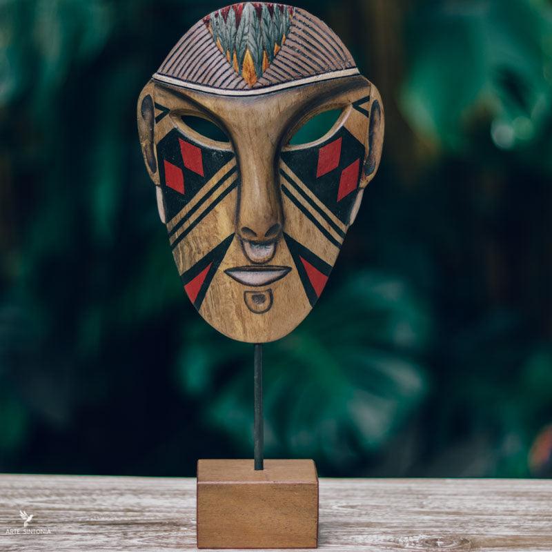 mascara indigena tribo parecis decor decoracao etnica ethnic artesanal artesanato entalhados pintura base brasileiros curral da cor handmade artesintonia 2