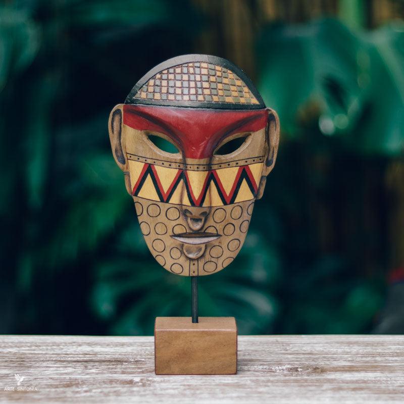 indigenous mask etnia brasil guajajaras wooden art escultura madeira colorida mascara indio curral cor artesanato mineiro prados ethnic decor 5