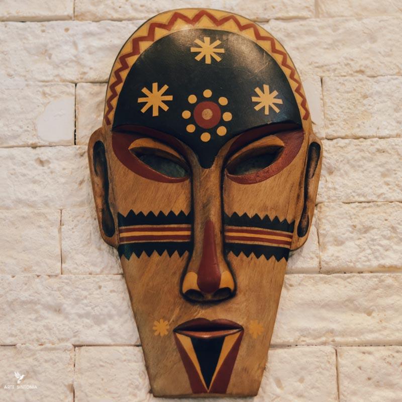 wooden art brasil design mascara decorativa pintura preto branco desenho etnico decoracao parede curral cor 30