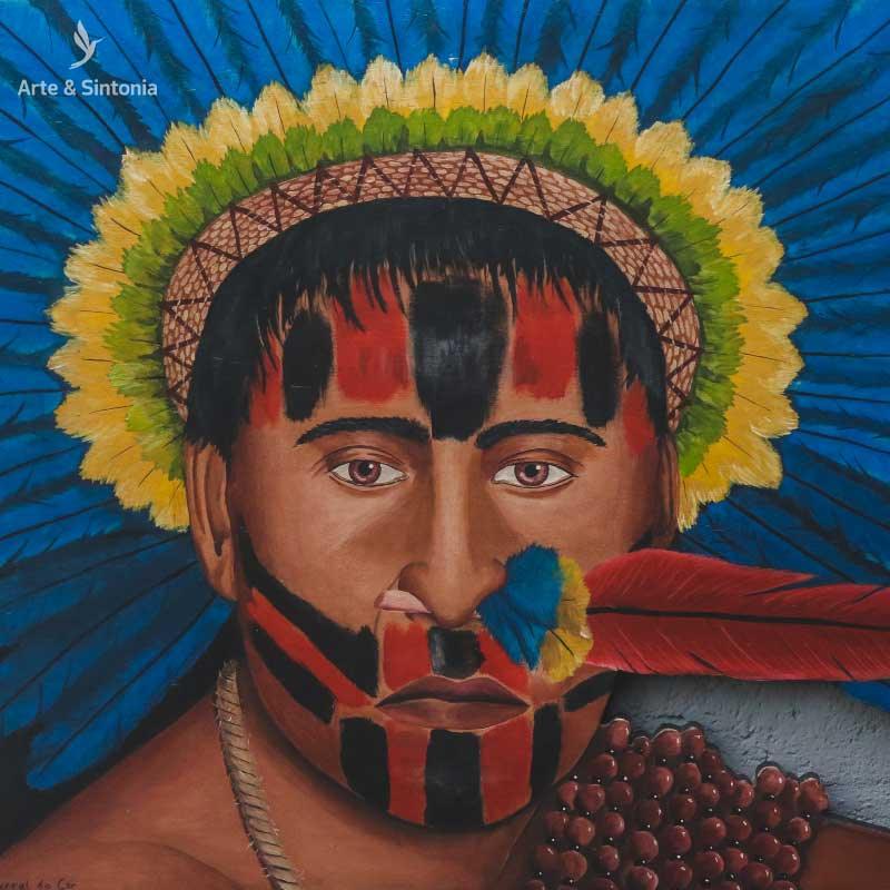 painel entalhado madeira arte indigena artesanato brasileiro nacional indio tiriyo artesintonia curral da cor 3