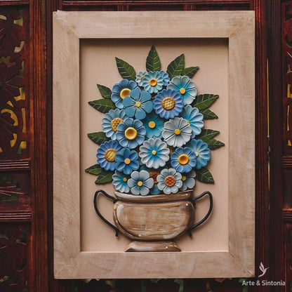 painel flores entalhadas madeira artesanato mineiro curral 1