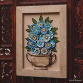 painel flores entalhadas madeira artesanato mineiro curral 2