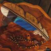 pena artesanal artesanato mineiro madeira entalhada pintura artistica penas decorativas colares artesintonia 1