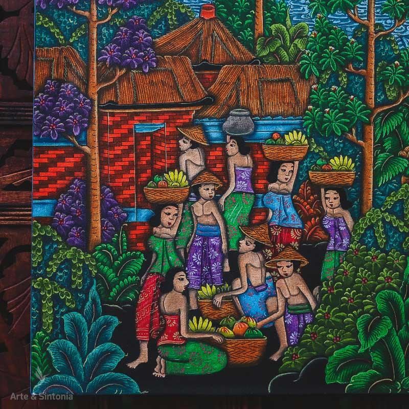 tela pintura culture cultura balinesa trabalhadores balineses home decor decoracao bali paredeindonesia arte decor decoracao artesintonia 2