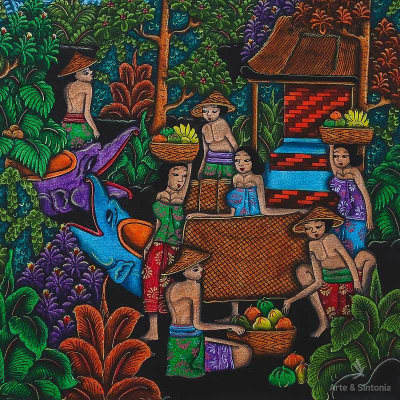 tela pintura culture cultura balinesa trabalhadores balineses home decor decoracao bali paredeindonesia arte decor decoracao artesintonia 3