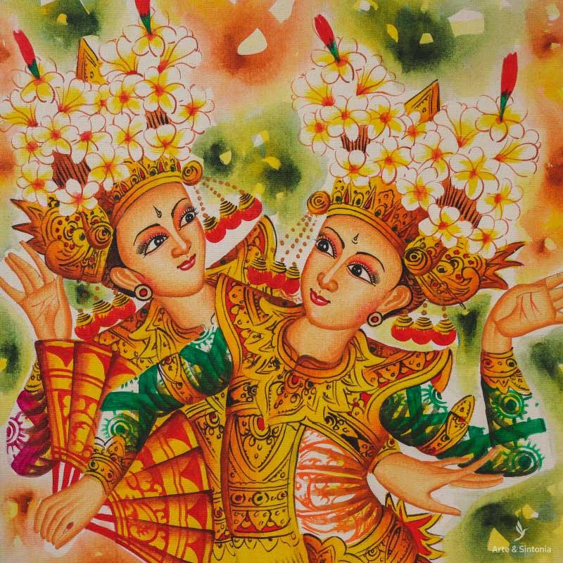 pintura tela danca balinesa bali indonesia decor decorativa artesintonia 7