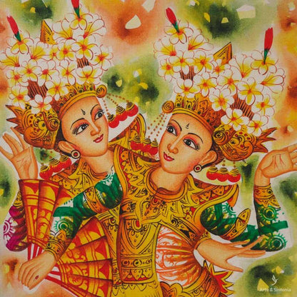 pintura tela danca balinesa bali indonesia decor decorativa artesintonia 7