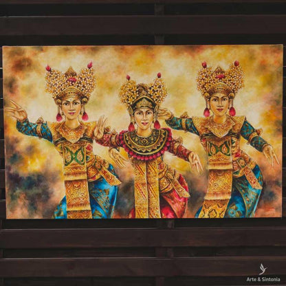 balinese-dance-pintura-etnica-wall-art-decoracao-parede-galeria