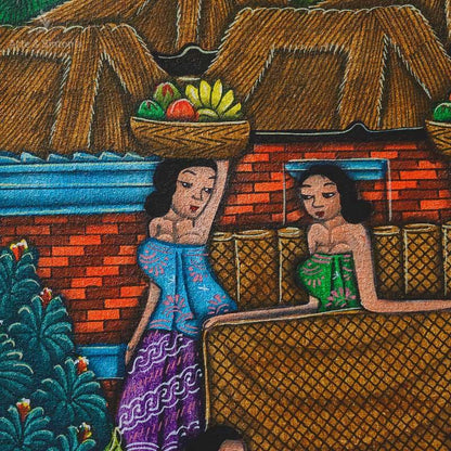 DA9-212 tela pintura decorativa trabalhadores cultura balinesa bali produto artesanal home decor decoracao balinesa parede artesintonia 4