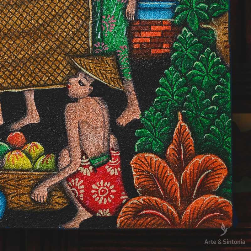 DA9-212 tela pintura decorativa trabalhadores cultura balinesa bali produto artesanal home decor decoracao balinesa parede artesintonia 3