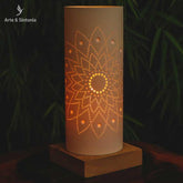 luminaria abajur de mesa mandala cosmica pontilhada decoracao sustentavel artesanatos brasileiros artesintonia 3