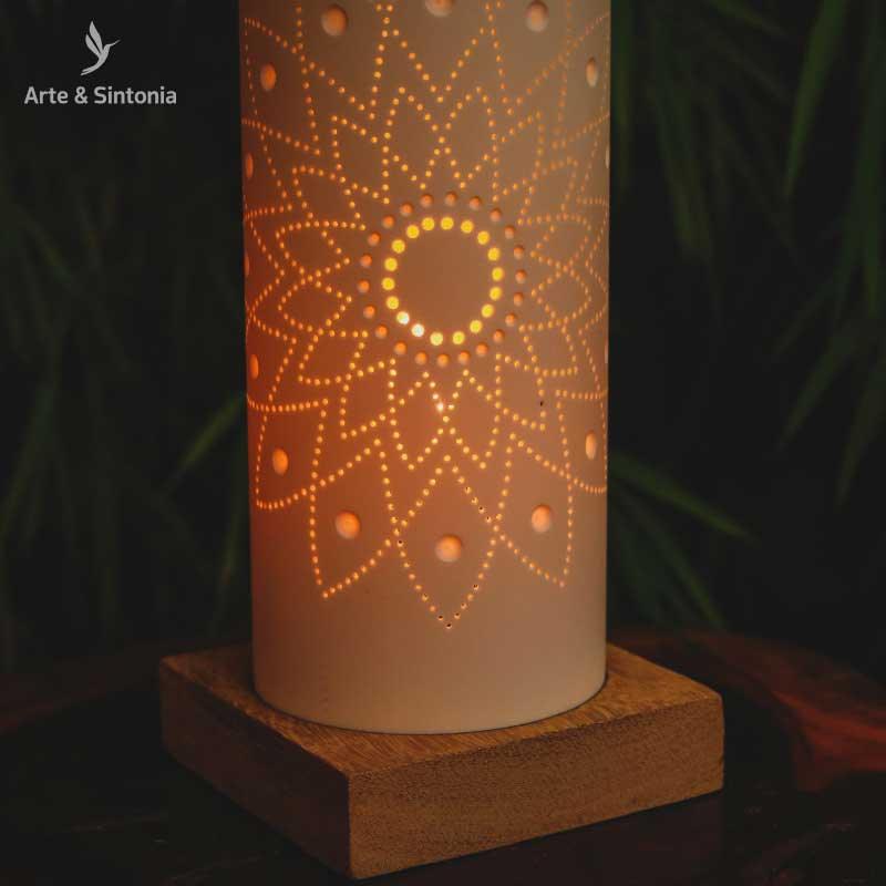 luminaria abajur de mesa mandala cosmica pontilhada decoracao sustentavel artesanatos brasileiros artesintonia 7