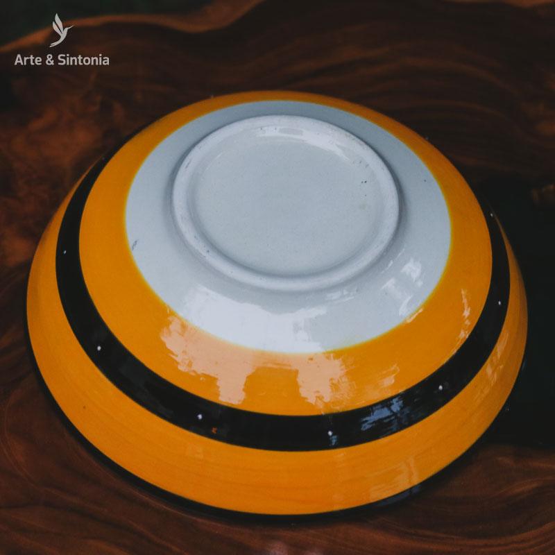 tigela turca ceramica decorativa bowl turquia amarela artesintonia objetos decorativos orientais porcelana 2