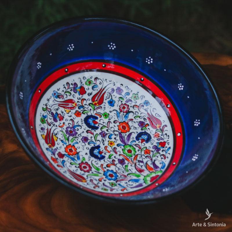 tigela cumbuca azul millenium decoracao casa home turquia objetos orientais artesanais cozinha artesintonia azul escuro 1