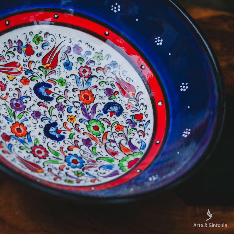 tigela cumbuca azul millenium decoracao casa home turquia objetos orientais artesanais cozinha artesintonia azul escuro 2