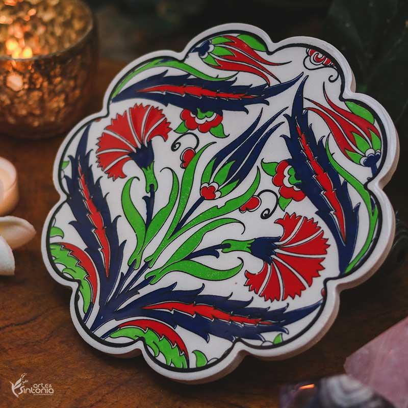 descanso panela decorativo passaros flores floral ceramica turca turquia decor zen artesintonia 1