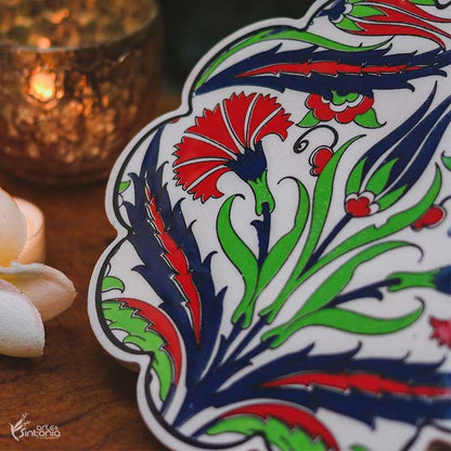 descanso panela decorativo passaros flores floral ceramica turca turquia decor zen artesintonia 2