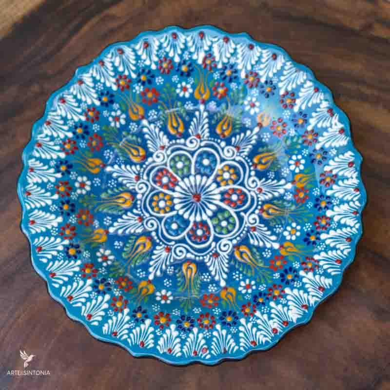 Prato Turco em Cerâmica 25cm - Arte &amp; Sintonia ceramica turca, Decor de Paredes, decor home, pratos decorativos